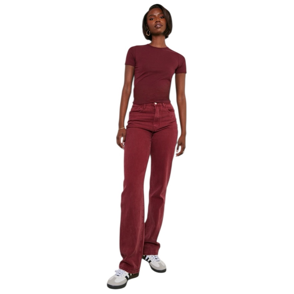 SANTANA JEANS Women’s Red Straight Jeans Casual Cotton Pants size 8 x 32 Stretch